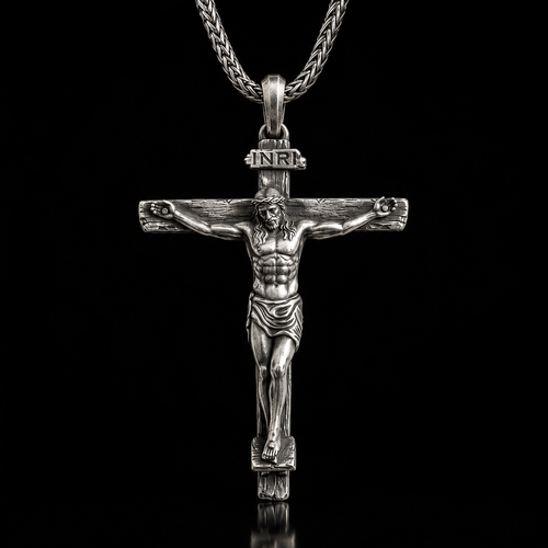 The Passion of Christ S925 Silver/Titanium Steel Cross Necklace
