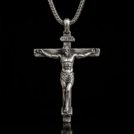 The Passion of Christ S925 Silver/Titanium Steel Cross Necklace