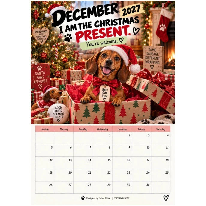 🐶Naughty Dachshunds 2027 Wall Calendar – 12 Months of Mischief, Mayhem & Sausage Dog Smiles