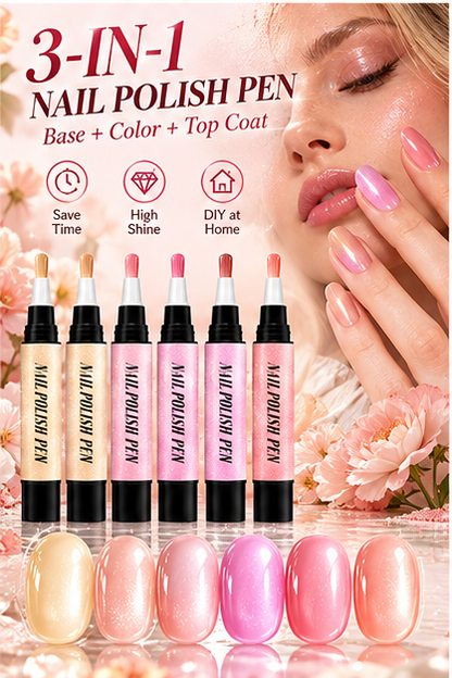 💅 6PCS One-Step Gel Nail Art Pen Set – Salon Beauty at Home