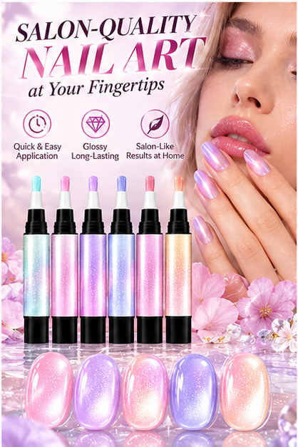 💅 6PCS One-Step Gel Nail Art Pen Set – Salon Beauty at Home