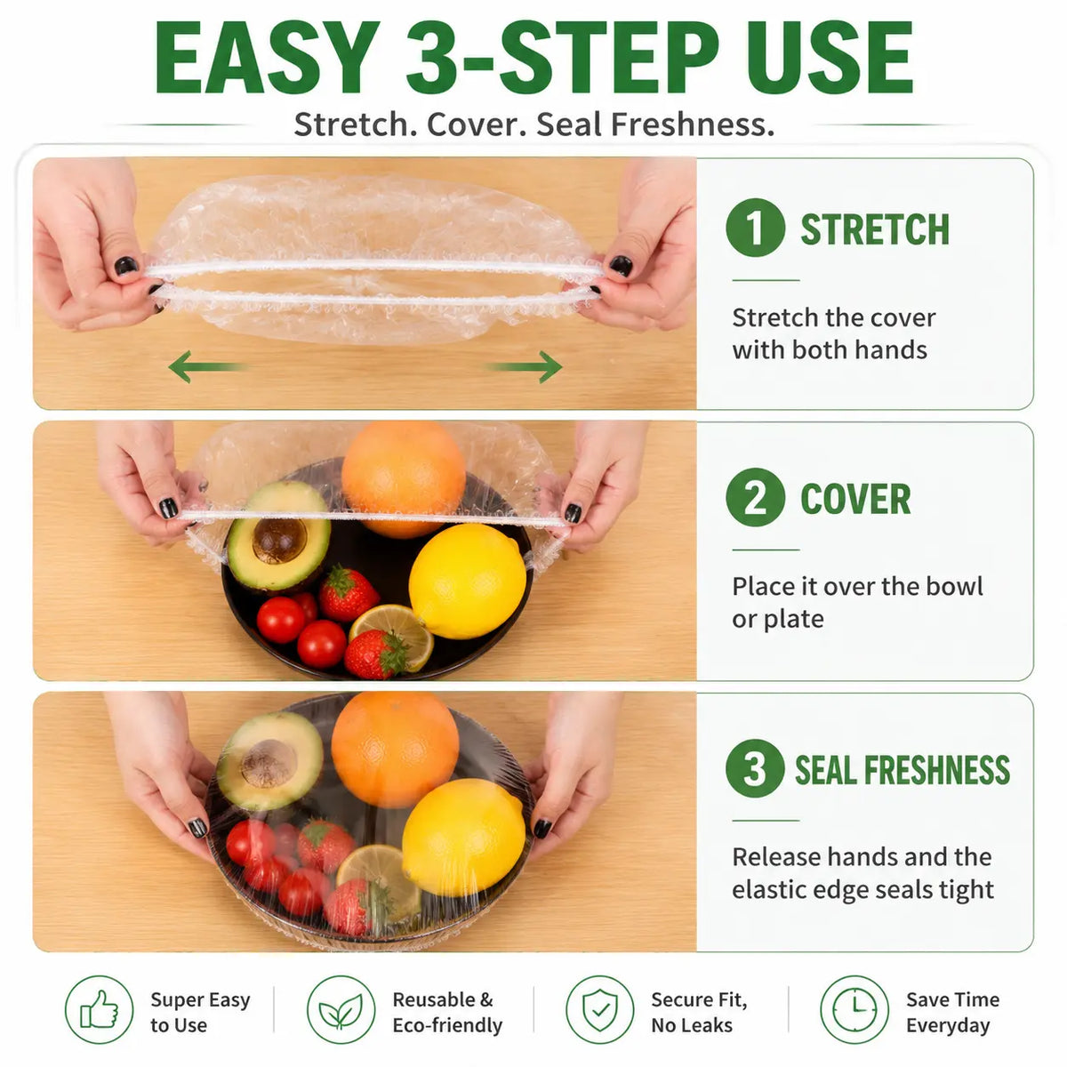 100PCS Disposable Stretch Food Covers for Bowls & Plates🥡