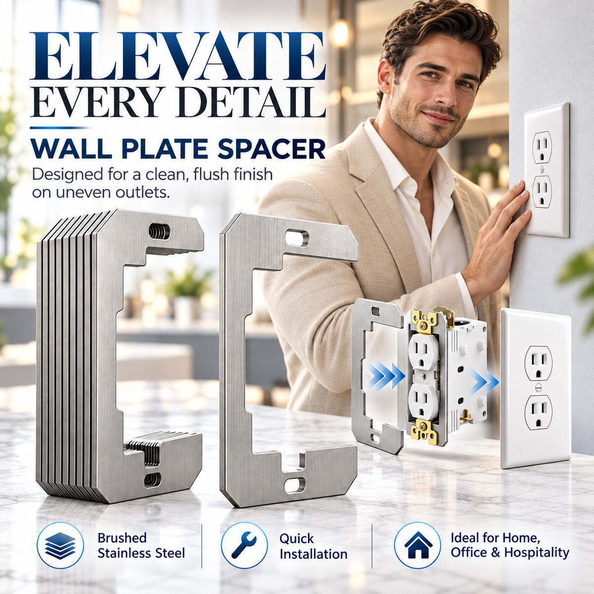 🛠️⚡Metal Wall Plate Outlet Spacers | Electrical Device Leveling Shims