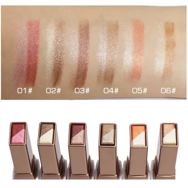 ✨ 6Pack Dual-color eyeshadow stick-brightens the eyes for a natural and long-lasting look