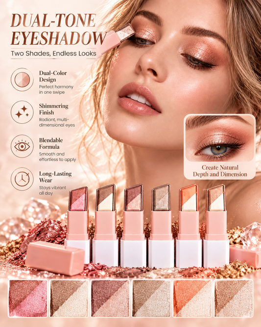 ✨ 6Pack Dual-color eyeshadow stick-brightens the eyes for a natural and long-lasting look