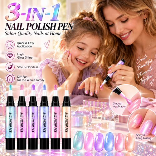 💅 6PCS One-Step Gel Nail Art Pen Set – Salon Beauty at Home
