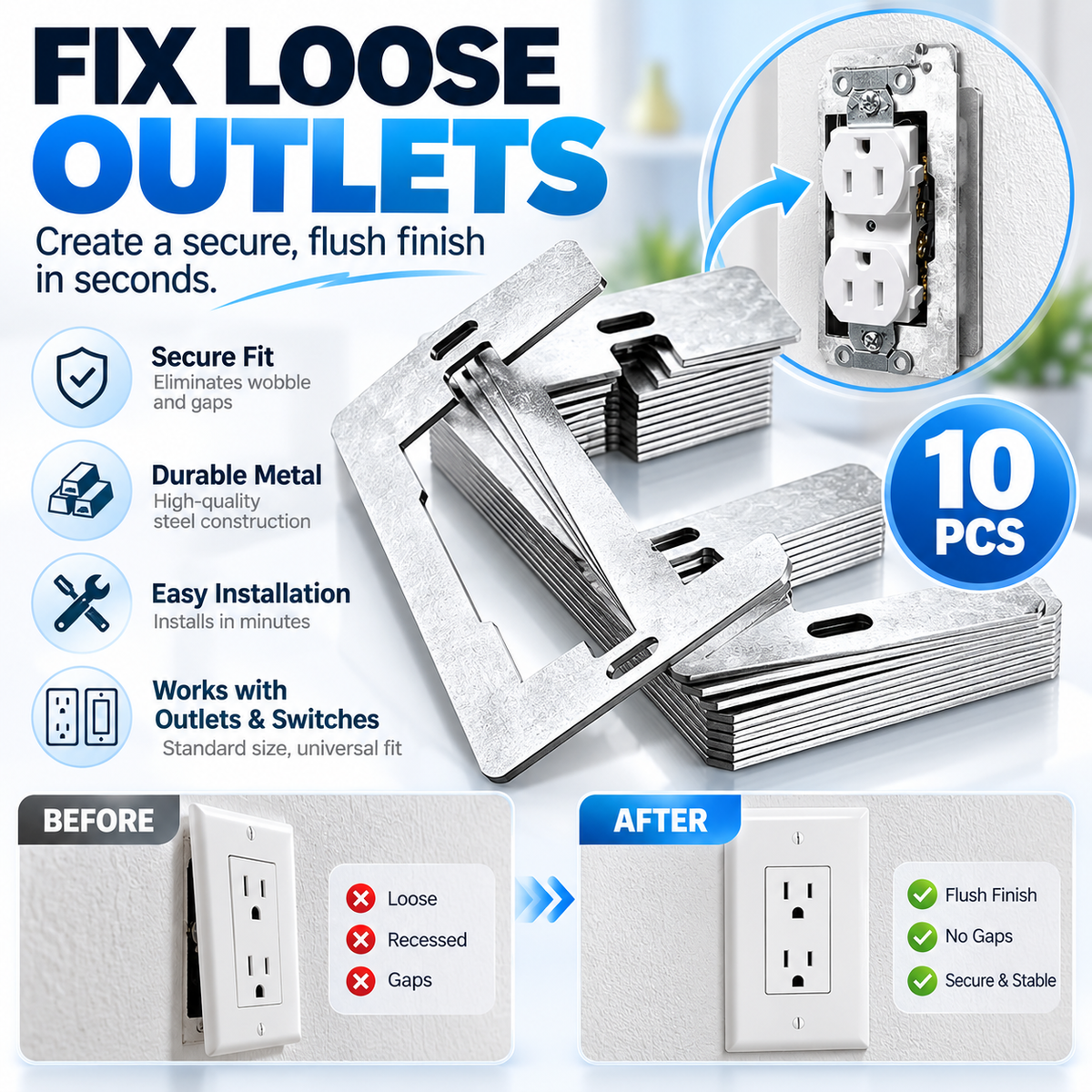 🛠️⚡Metal Wall Plate Outlet Spacers | Electrical Device Leveling Shims
