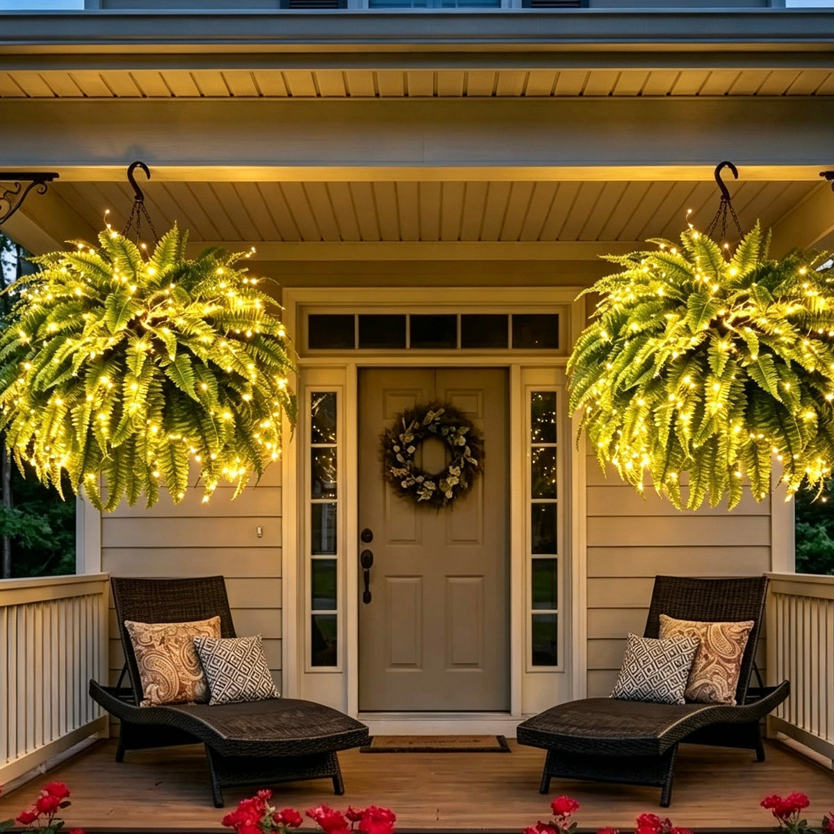 Glowing Boston Ferns with Lights –  Zero Watering, Zero Maintenance