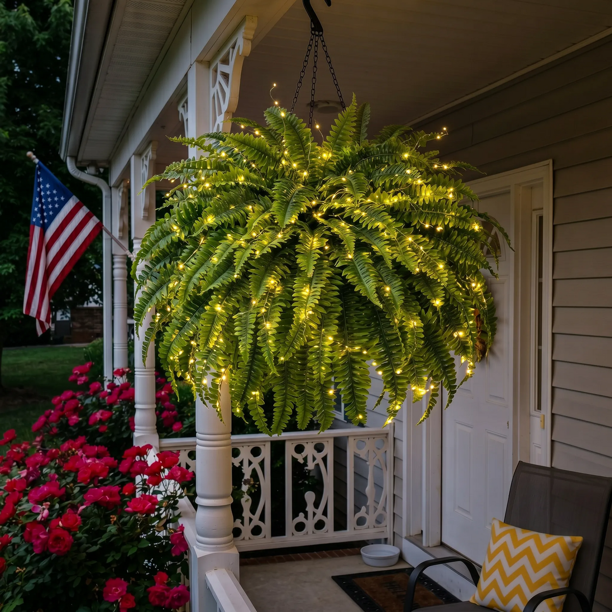 Glowing Boston Ferns with Lights –  Zero Watering, Zero Maintenance